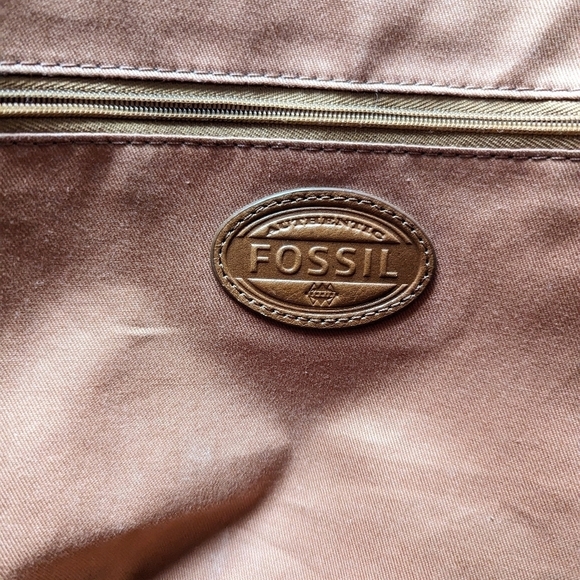 Fossil Genuine Leather Satchel Briefcase Laptop Top-Handle Bag Chestnut Brown - Picture 5 of 14